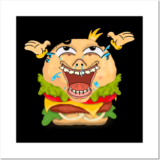 goofy hamburger emoji Posters and Art